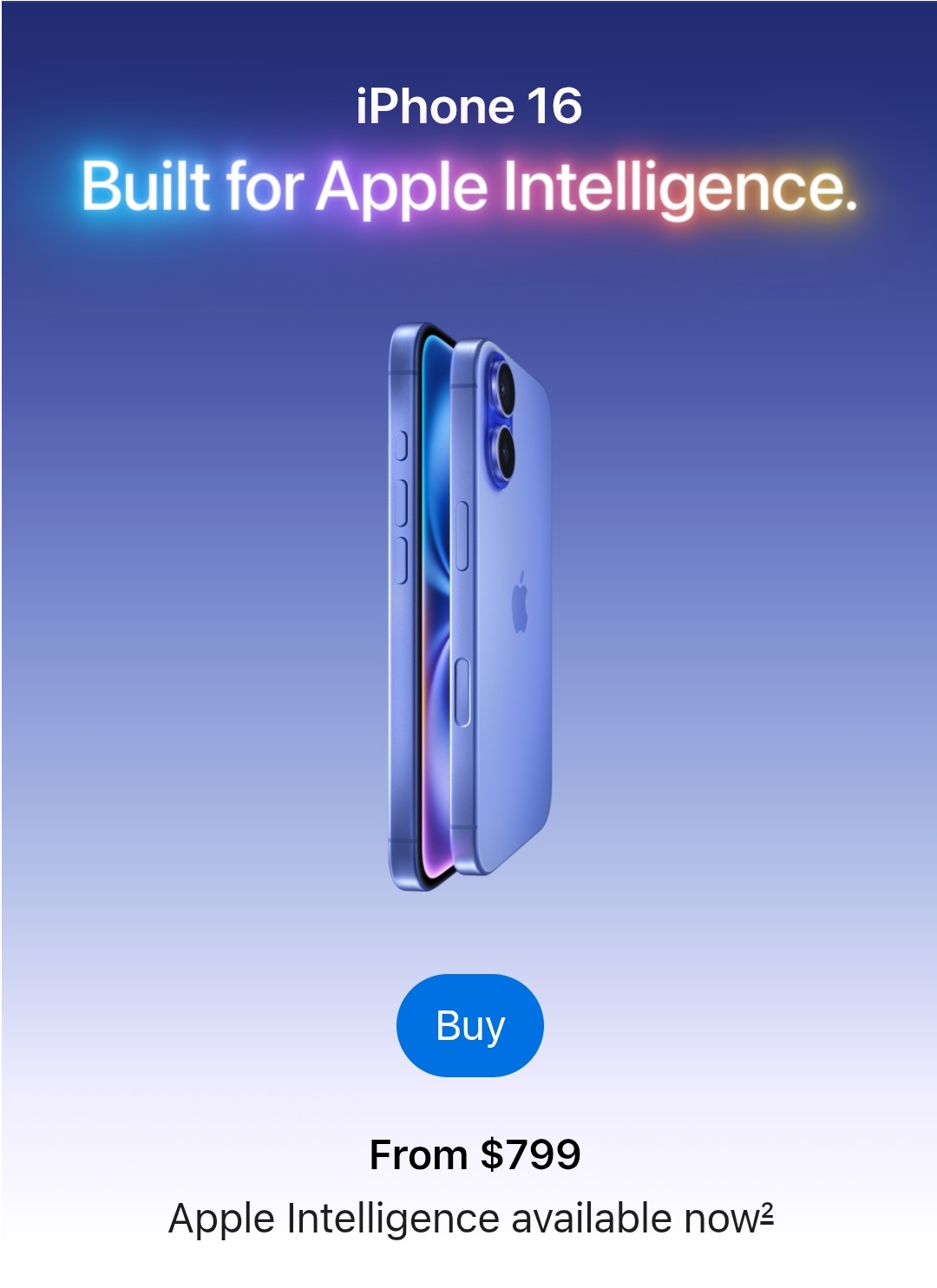 iPhone 16 and iPhone 16 Plus - Hello, Apple Intelligence Mobile Hero 1 at apple wholesale stores