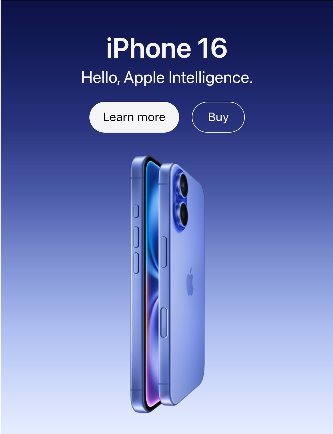 iPhone 16 and iPhone 16 Plus - Hello, Apple Intelligence Mobile Hero at apple wholesale stores iPhone 16 and iPhone 16 Plus - Hello, Apple Intelligence Mobile Hero at apple wholesale stores